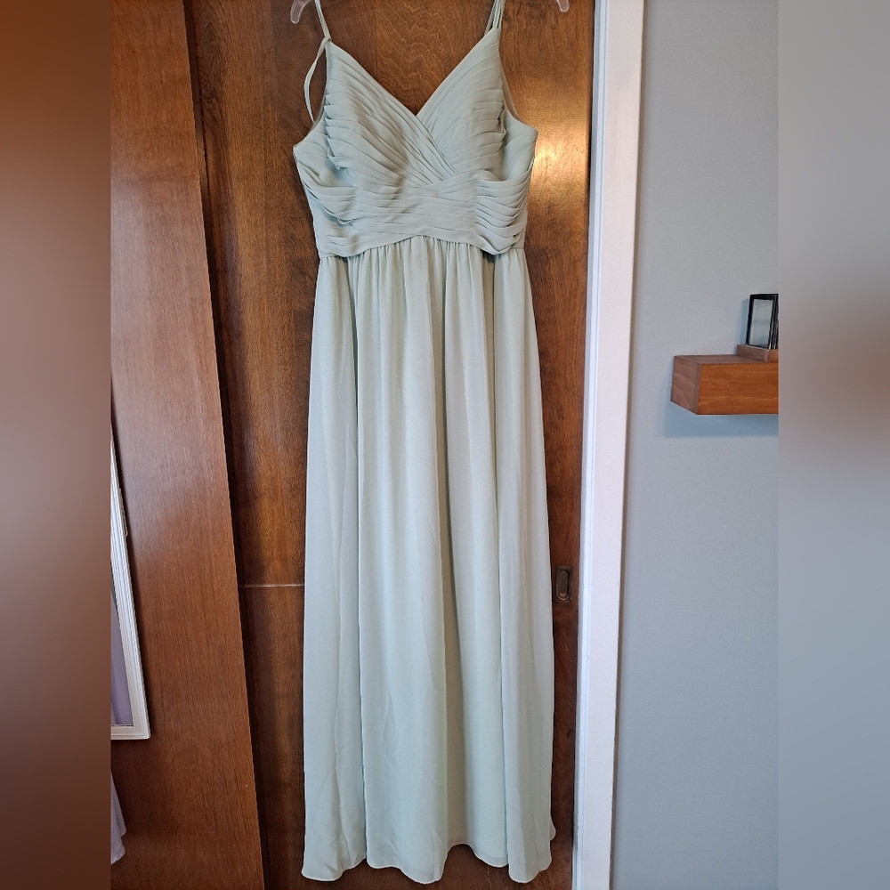 Azazie dusty sage bridesmaids dress. Size 8.